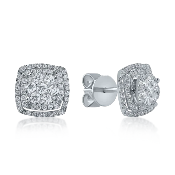 Cercei din aur alb cu diamante de 0.7ct