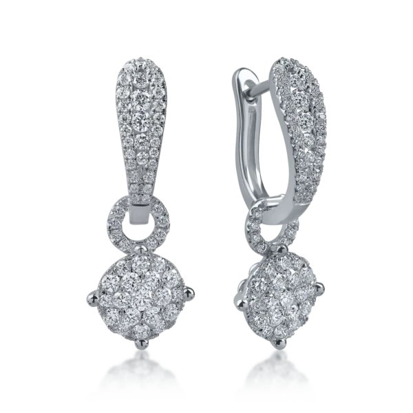 Cercei din aur alb cu diamante de 0.7ct