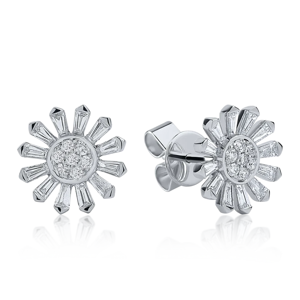 Cercei din aur alb cu diamante de 0.81ct