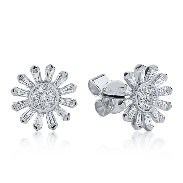 Cercei din aur alb cu diamante de 0.81ct