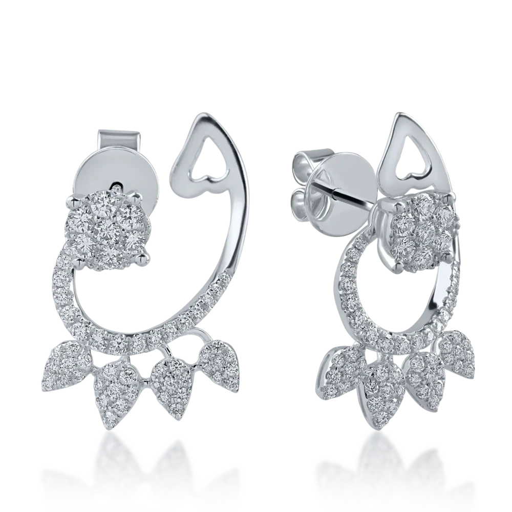 Cercei din aur alb cu diamante de 0.81ct