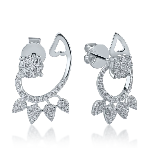 Cercei din aur alb cu diamante de 0.81ct