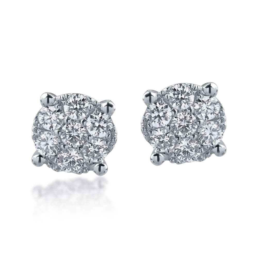 Cercei din aur alb cu diamante de 0.81ct - imagine 3