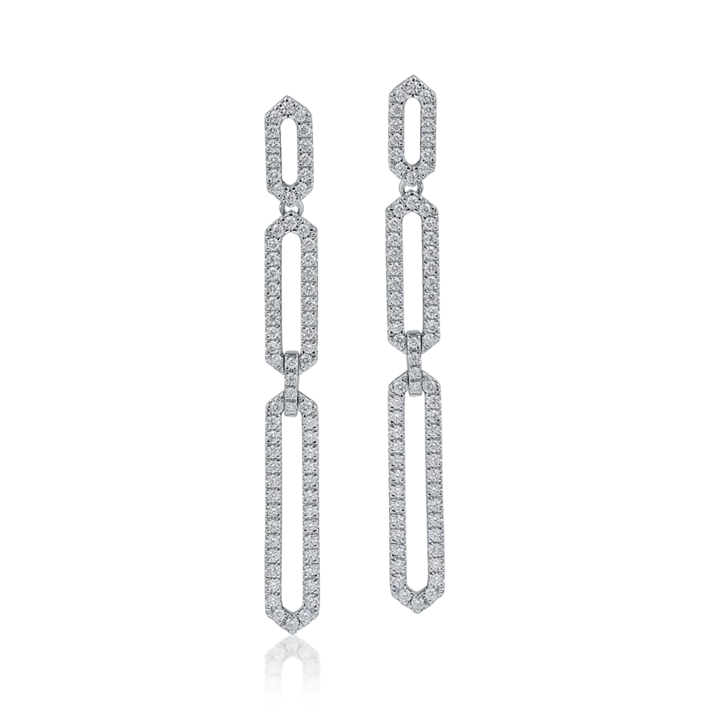 Cercei din aur alb cu diamante de 0.82ct - imagine 2