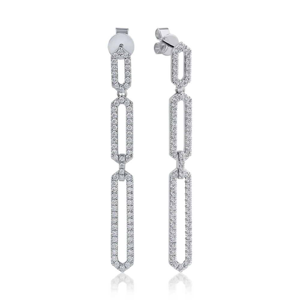 Cercei din aur alb cu diamante de 0.82ct