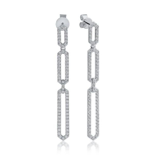 Cercei din aur alb cu diamante de 0.82ct