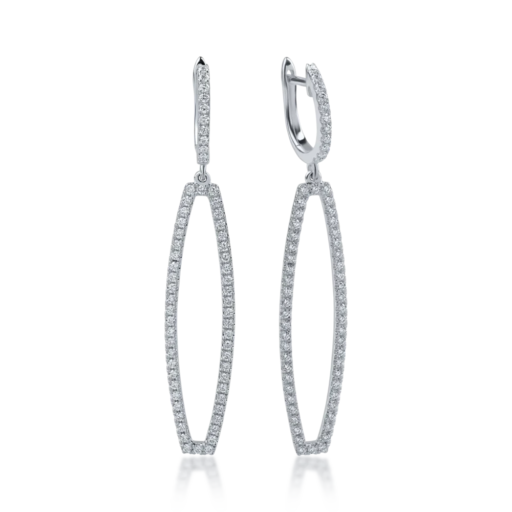 Cercei din aur alb cu diamante de 0.83ct