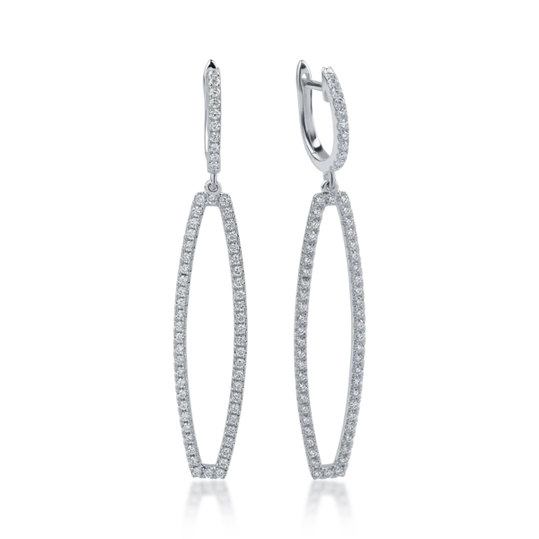 Cercei din aur alb cu diamante de 0.83ct