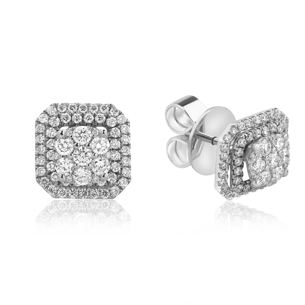 Cercei din aur alb cu diamante de 0.83ct