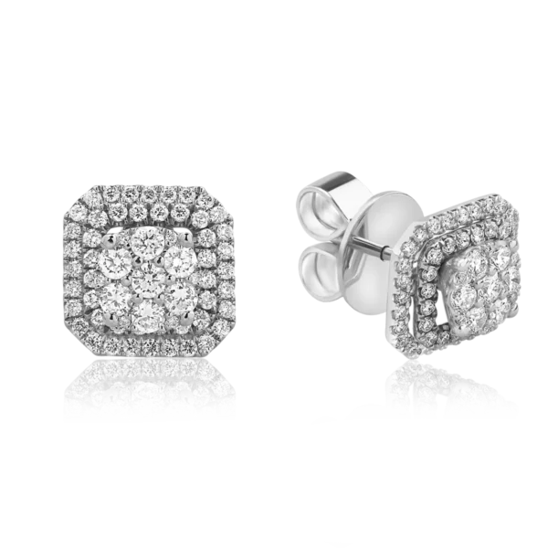 Cercei din aur alb cu diamante de 0.83ct