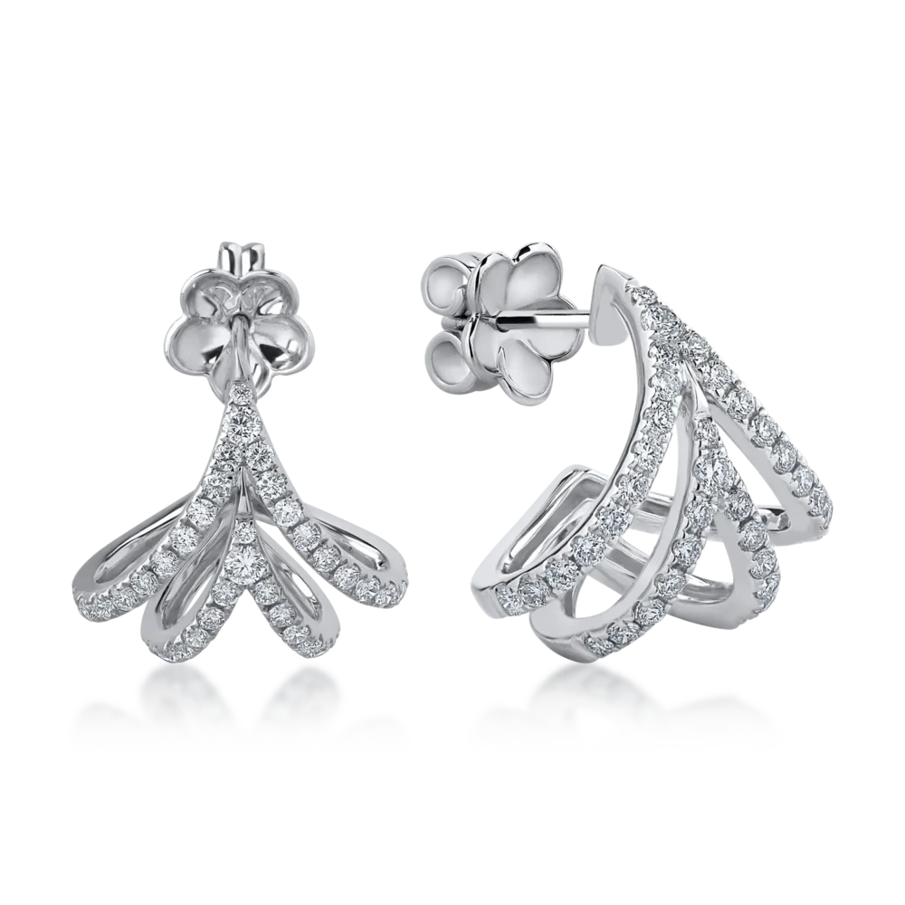 Cercei din aur alb cu diamante de 0.84ct