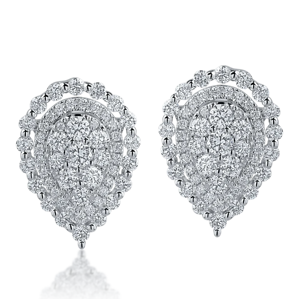 Cercei din aur alb cu diamante de 0.86ct - imagine 2