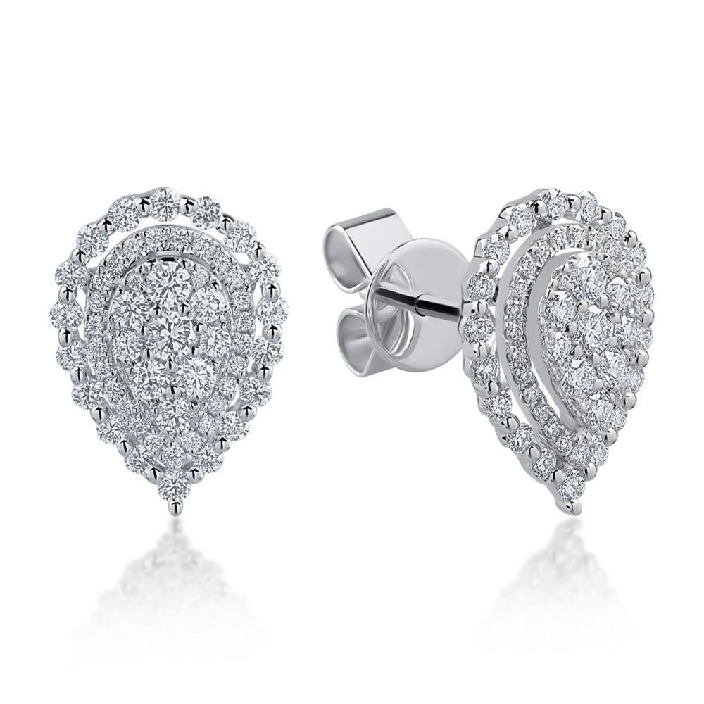 Cercei din aur alb cu diamante de 0.86ct