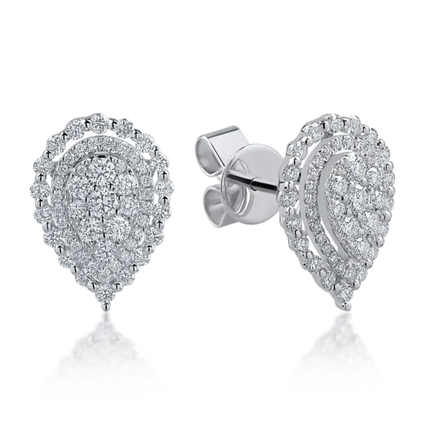 Cercei din aur alb cu diamante de 0.86ct