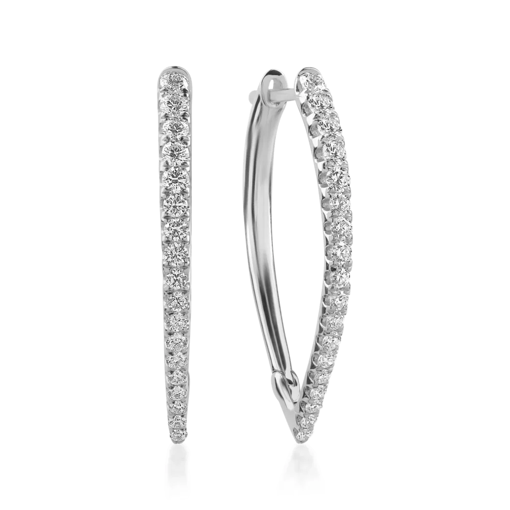 Cercei din aur alb cu diamante de 0.86ct