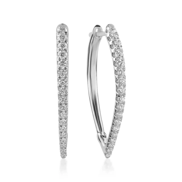 Cercei din aur alb cu diamante de 0.86ct