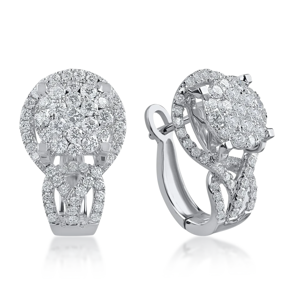 Cercei din aur alb cu diamante de 0.92ct