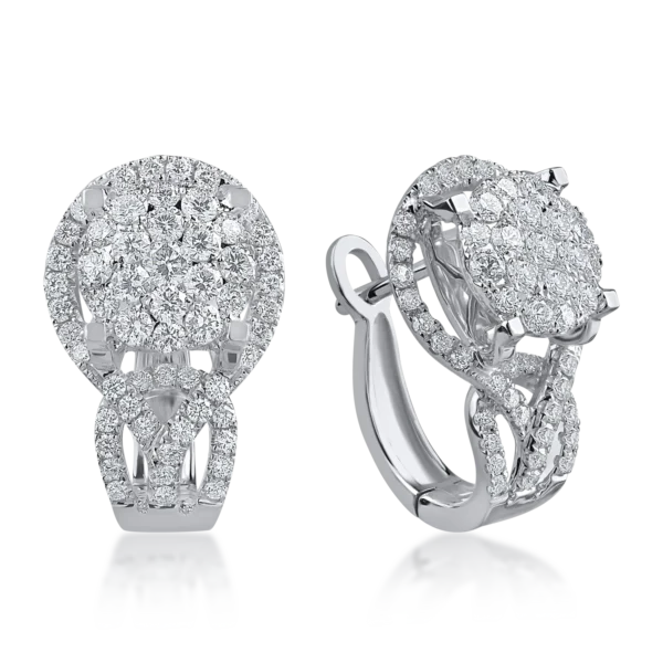 Cercei din aur alb cu diamante de 0.92ct