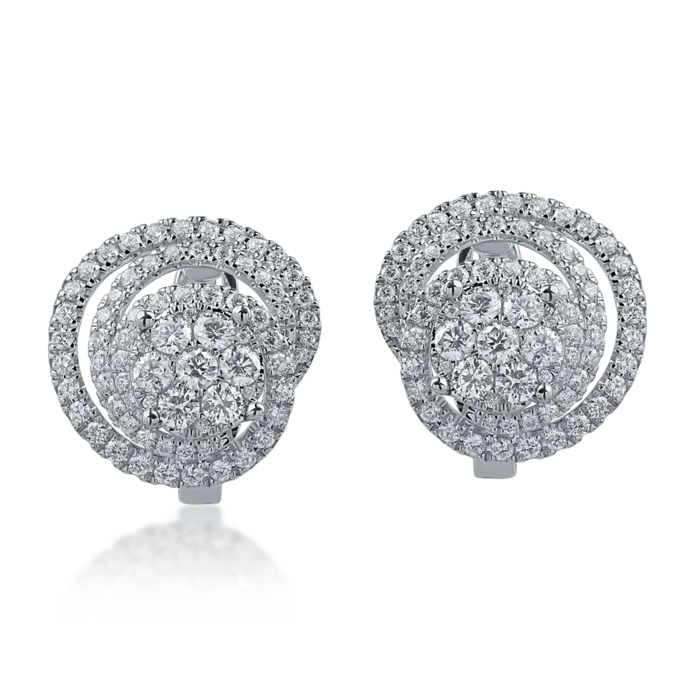 Cercei din aur alb cu diamante de 0.93ct - imagine 2