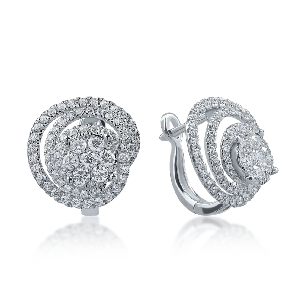 Cercei din aur alb cu diamante de 0.93ct