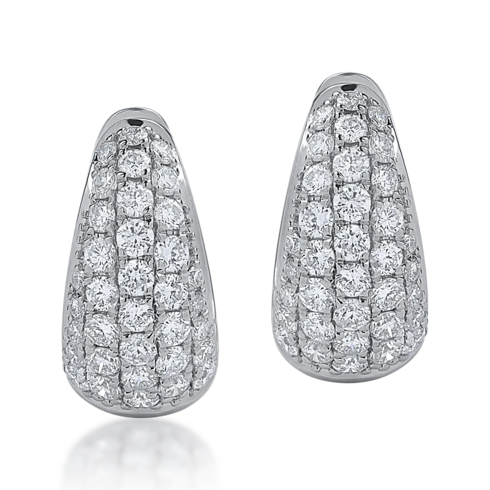 Cercei din aur alb cu diamante de 0.94ct - imagine 2