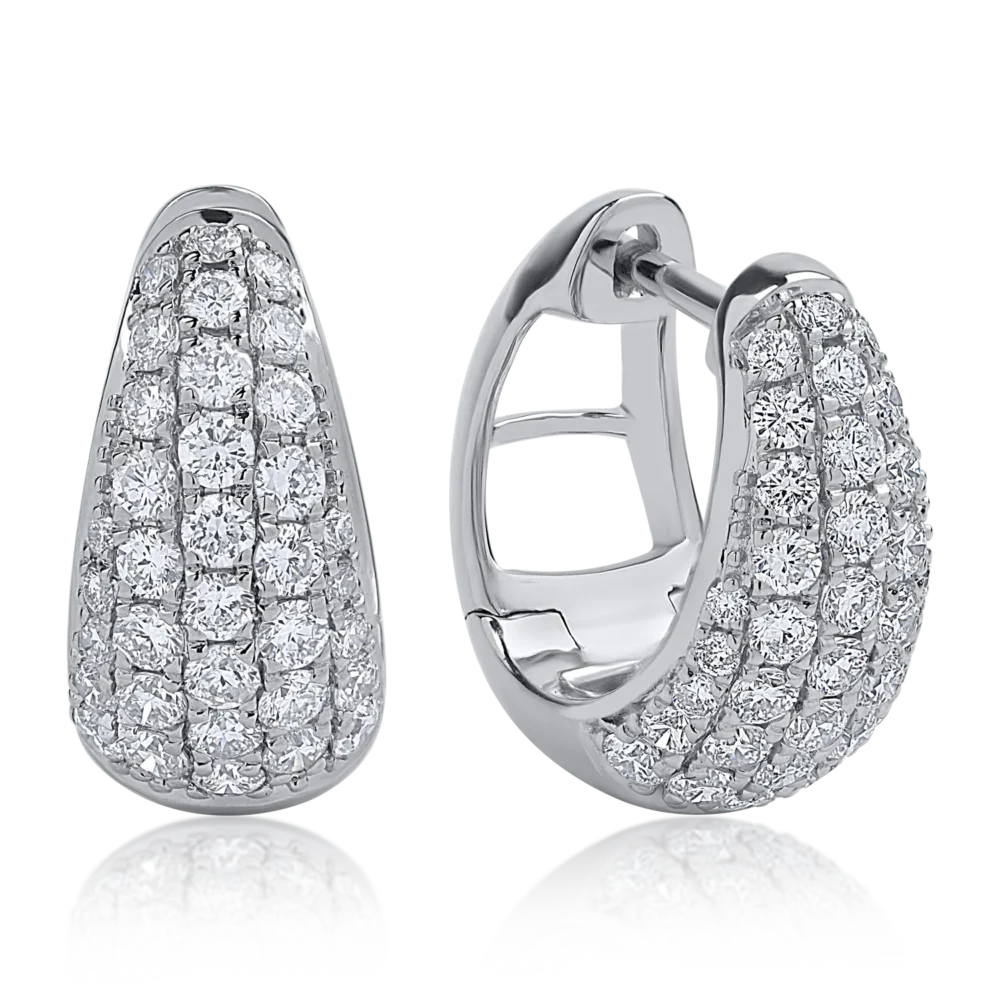 Cercei din aur alb cu diamante de 0.94ct