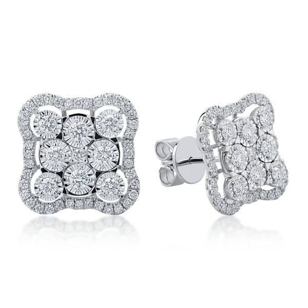 Cercei din aur alb cu diamante de 0.94ct