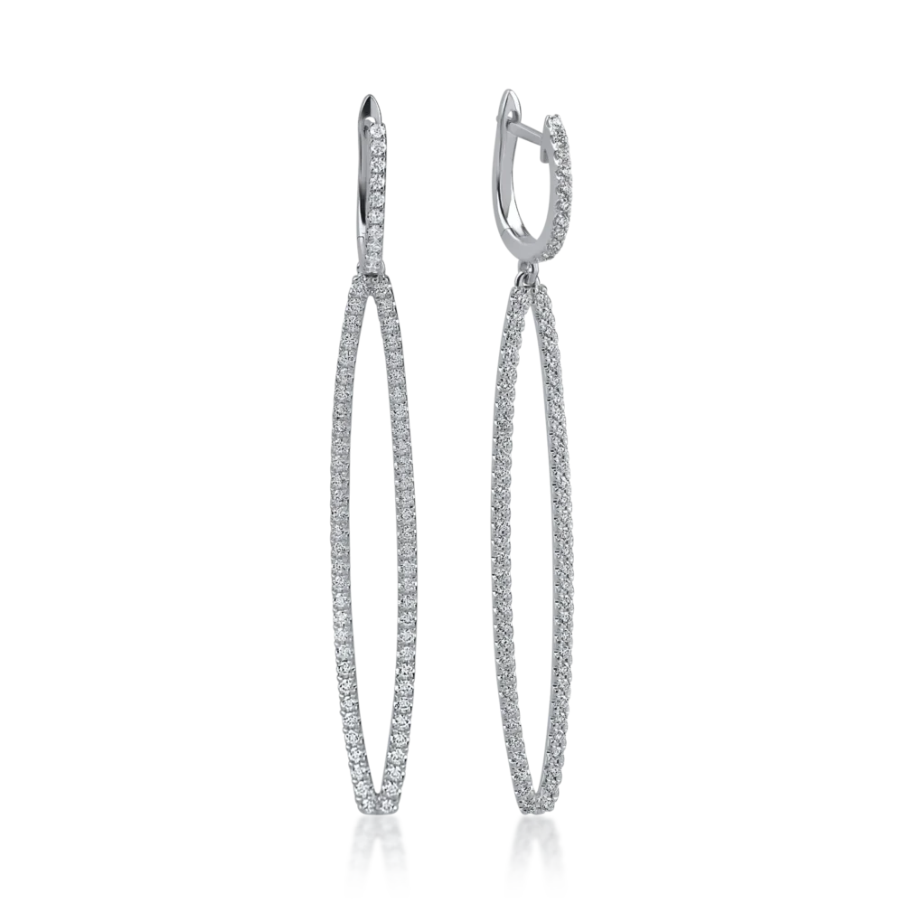 Cercei din aur alb cu diamante de 0.95ct