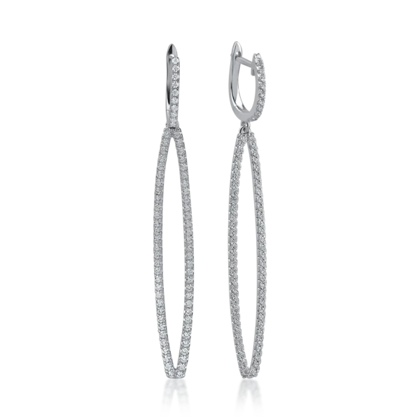 Cercei din aur alb cu diamante de 0.95ct