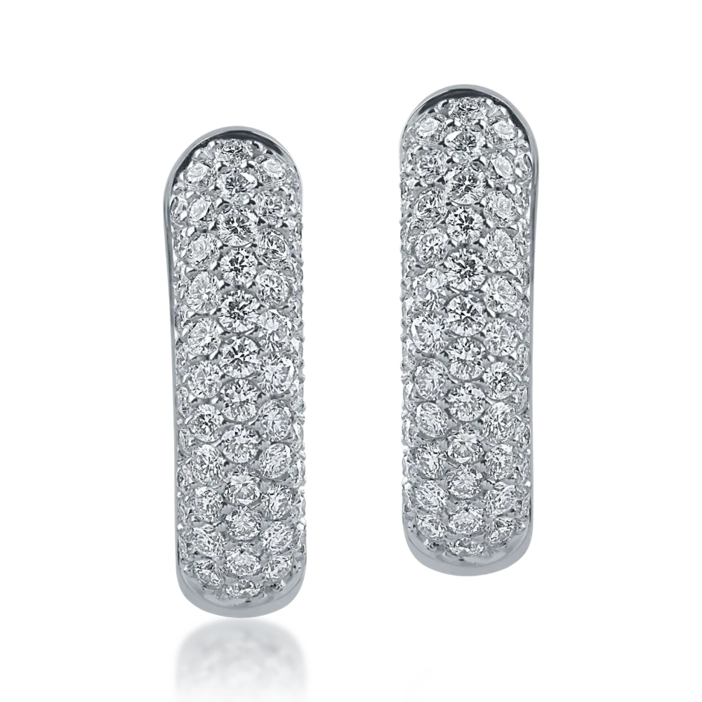 Cercei din aur alb cu diamante de 0.97ct - imagine 2