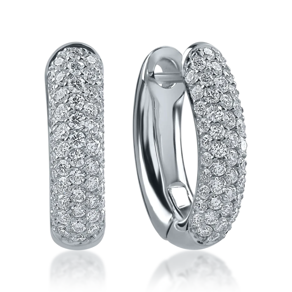 Cercei din aur alb cu diamante de 0.97ct