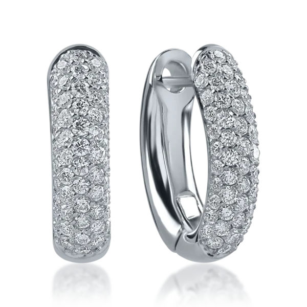 Cercei din aur alb cu diamante de 0.97ct