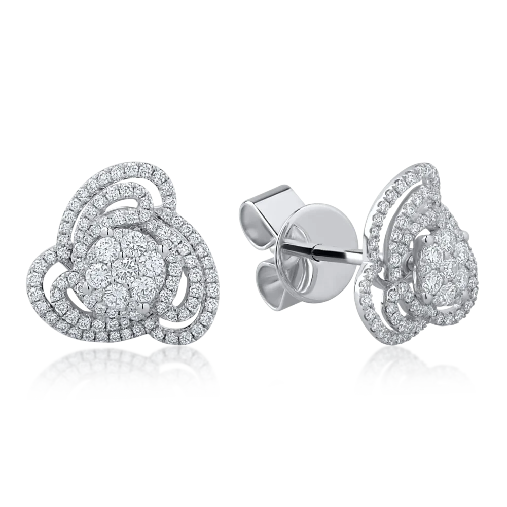 Cercei din aur alb cu diamante de 0.97ct