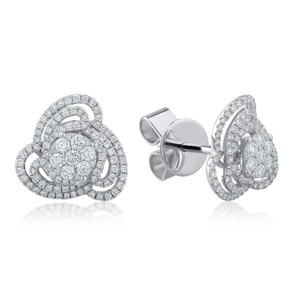 Cercei din aur alb cu diamante de 0.97ct