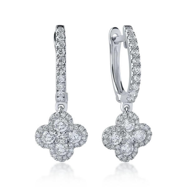 Cercei din aur alb cu diamante de 0.98ct