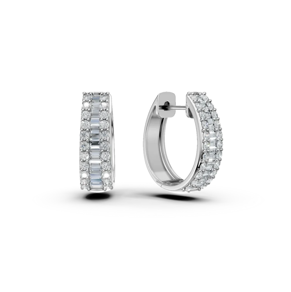 Cercei din aur alb cu diamante de 0.9ct