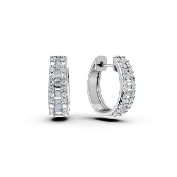 Cercei din aur alb cu diamante de 0.9ct