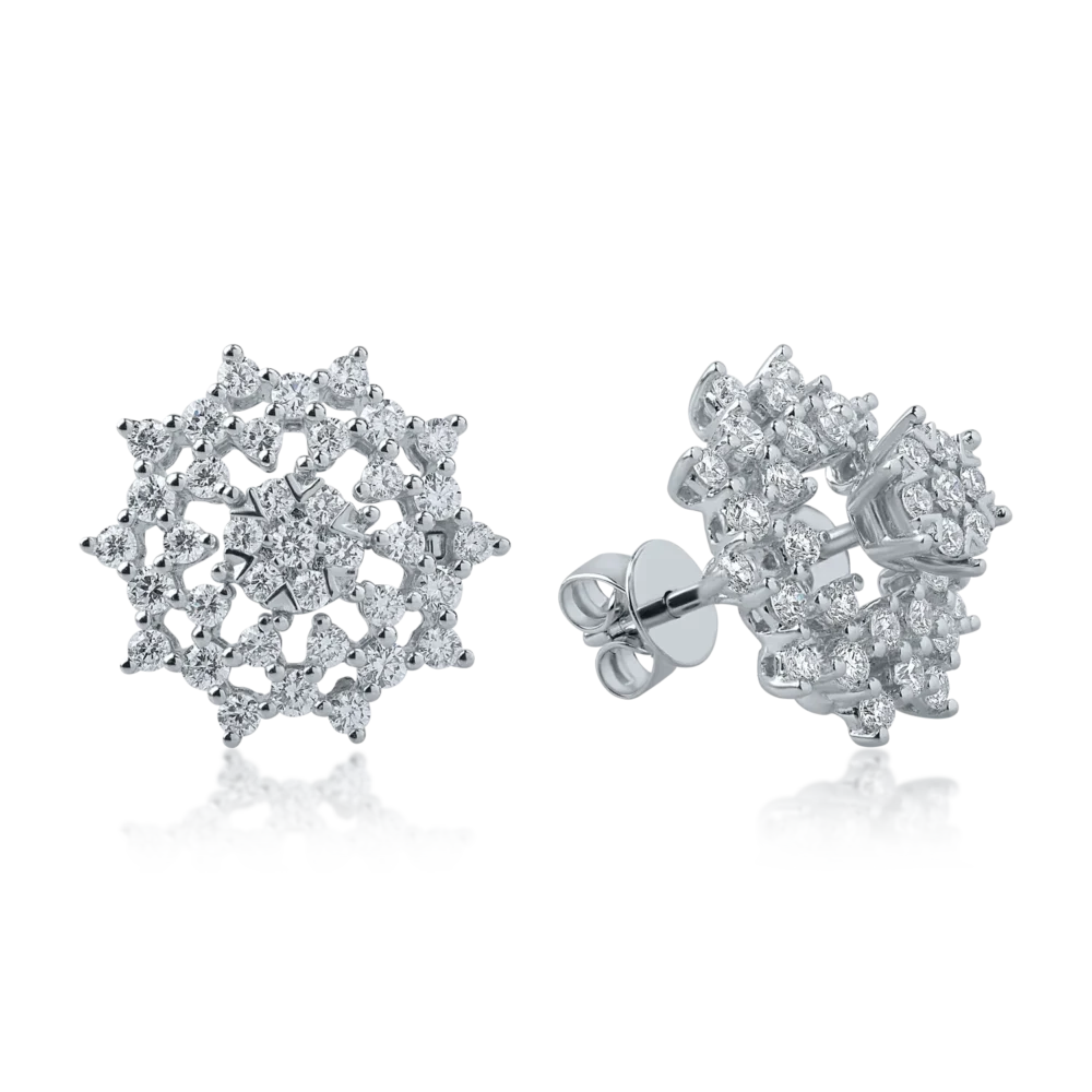 Cercei din aur alb cu diamante de 0.9ct