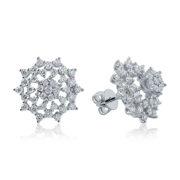 Cercei din aur alb cu diamante de 0.9ct