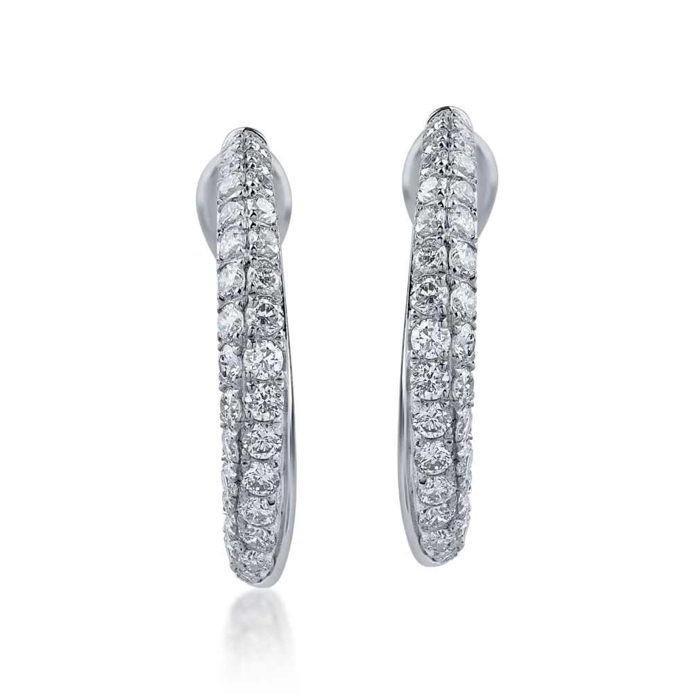 Cercei din aur alb cu diamante de 1.001ct - imagine 2