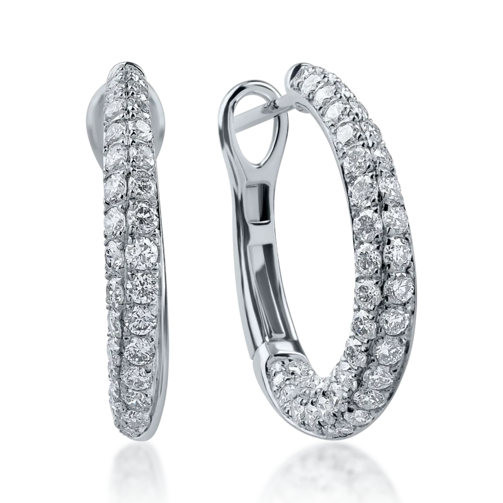 Cercei din aur alb cu diamante de 1.001ct