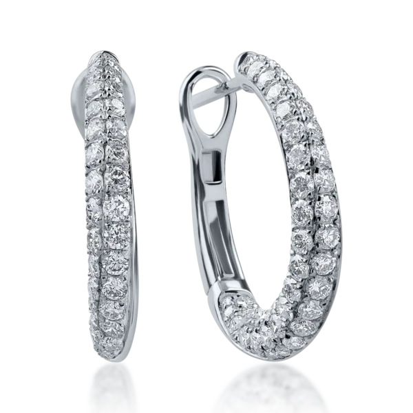 Cercei din aur alb cu diamante de 1.001ct