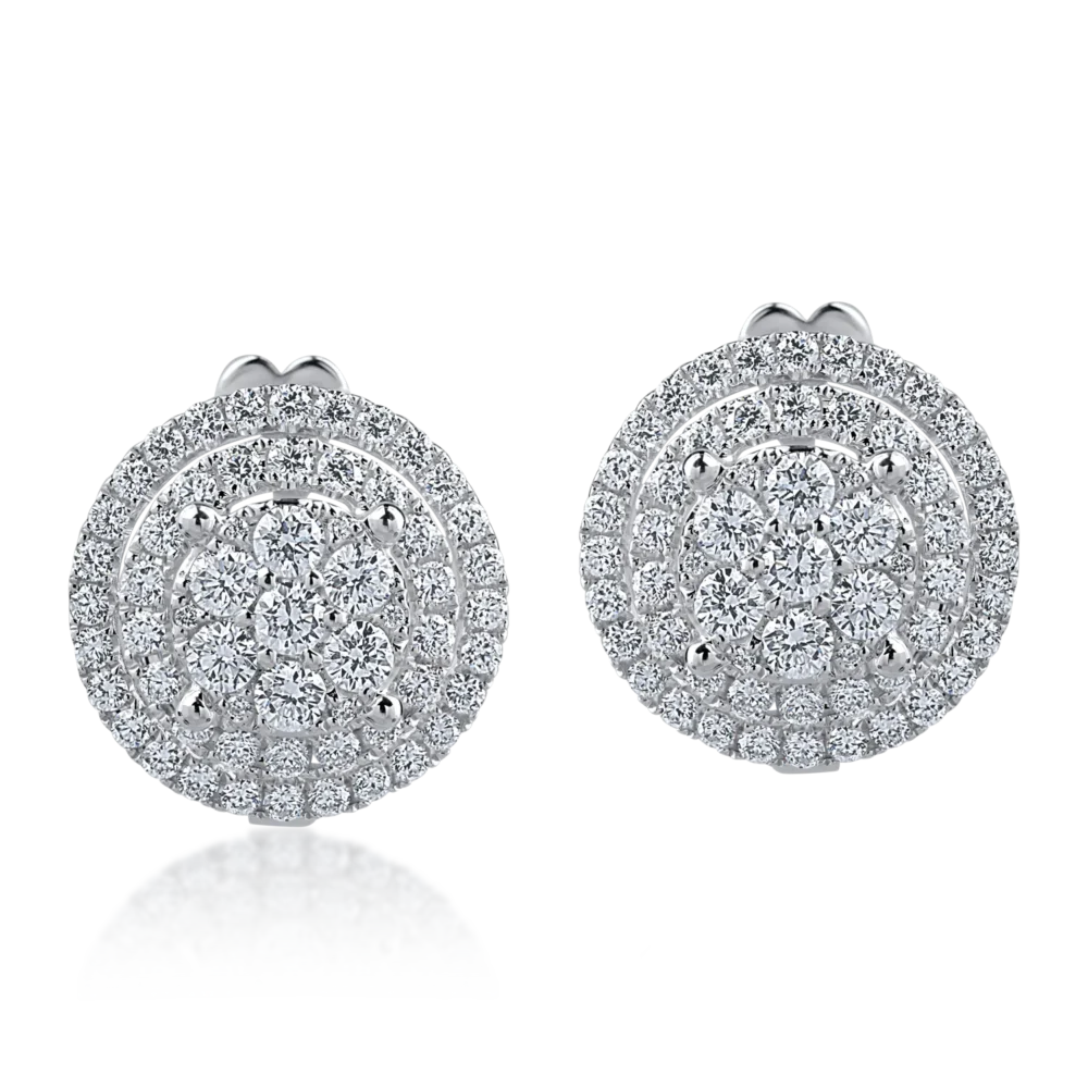 Cercei din aur alb cu diamante de 1.02ct - imagine 2