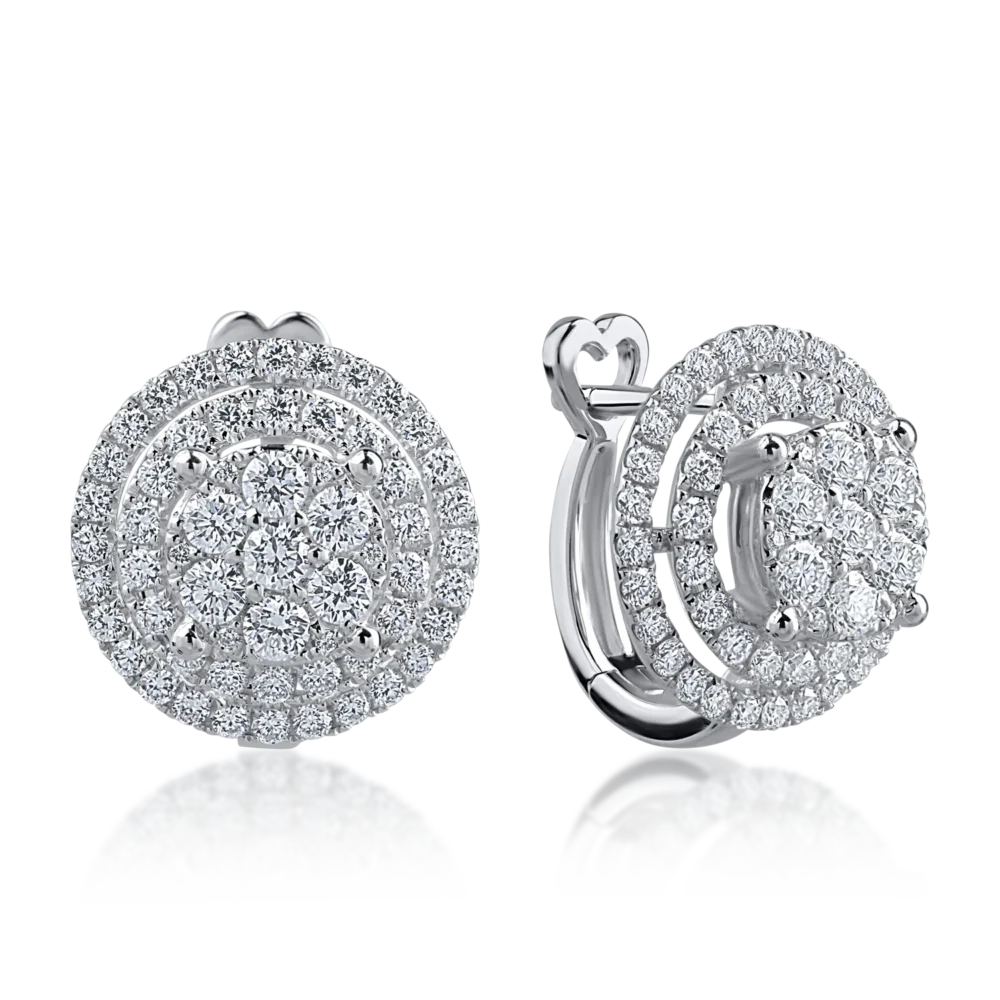 Cercei din aur alb cu diamante de 1.02ct