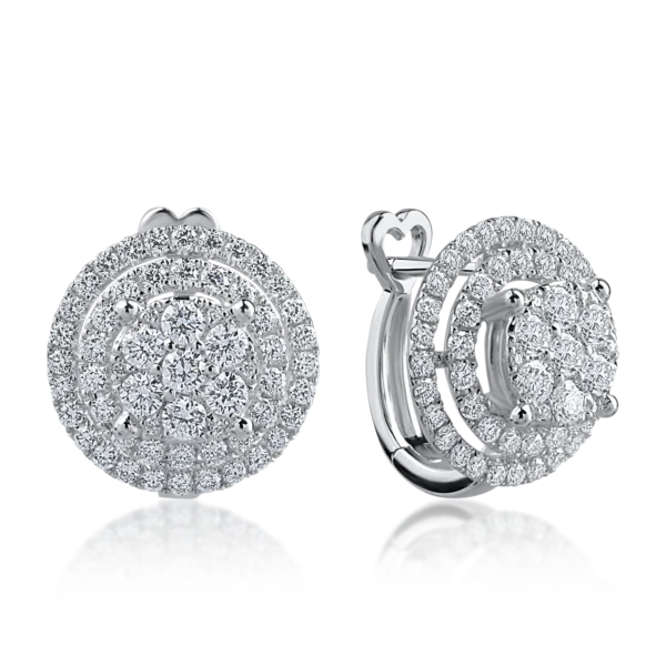 Cercei din aur alb cu diamante de 1.02ct