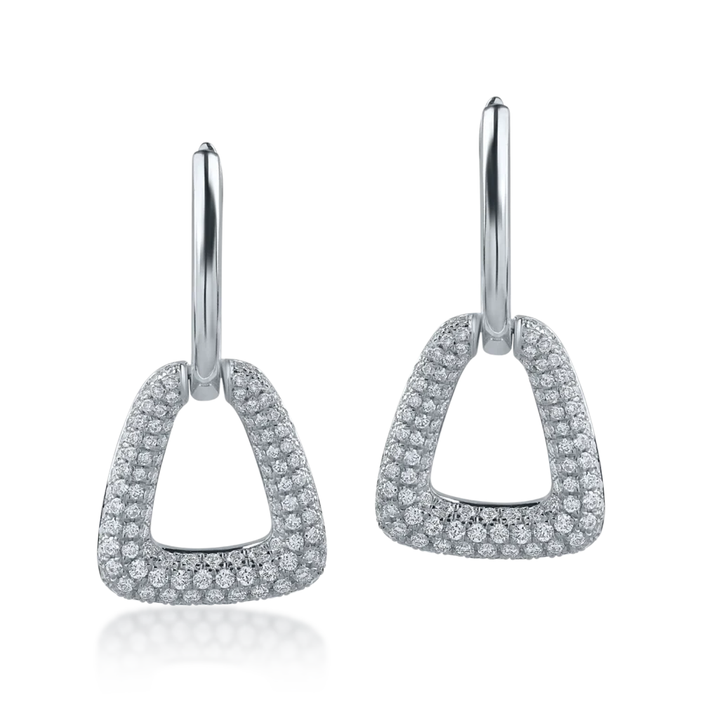 Cercei din aur alb cu diamante de 1.02ct - imagine 2