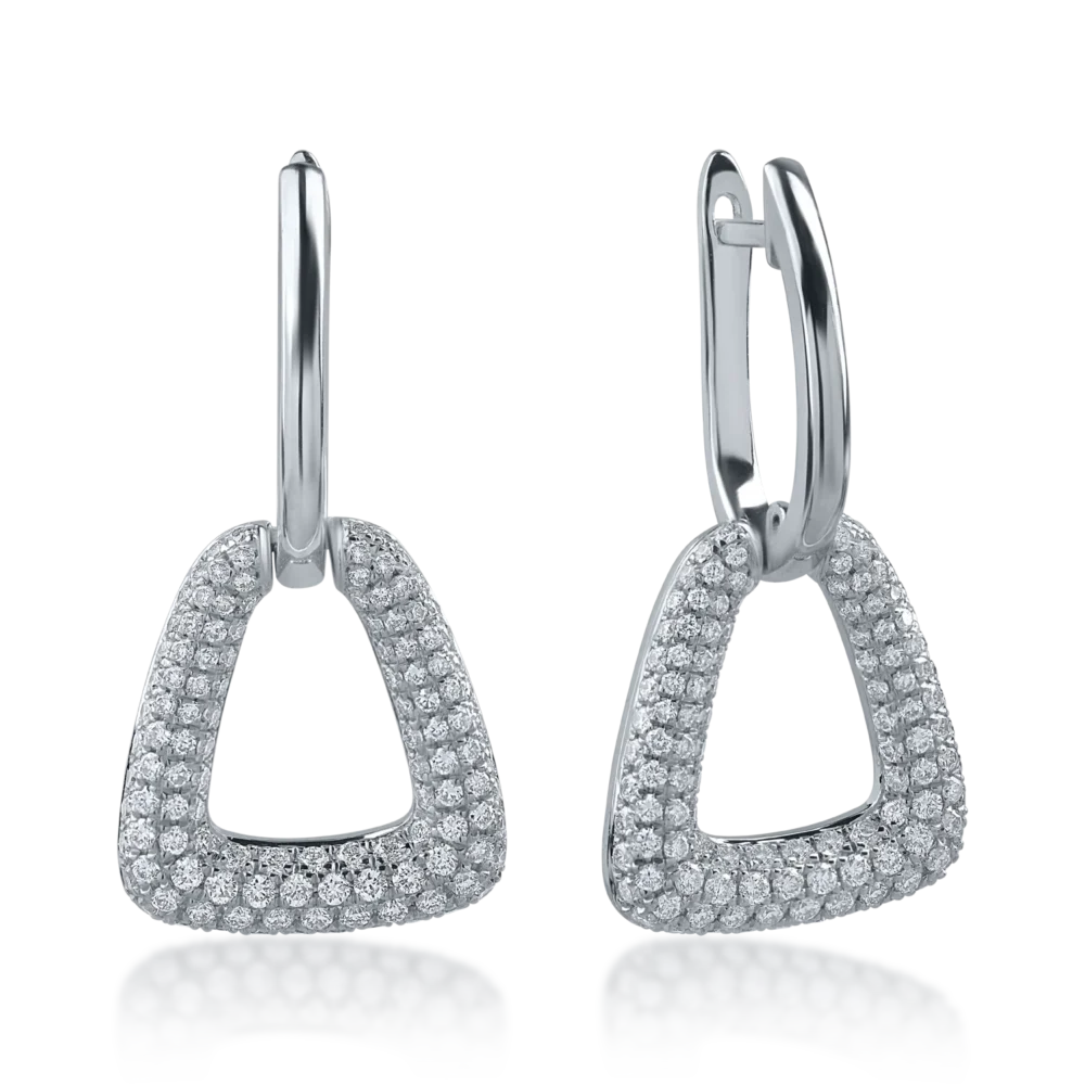 Cercei din aur alb cu diamante de 1.02ct