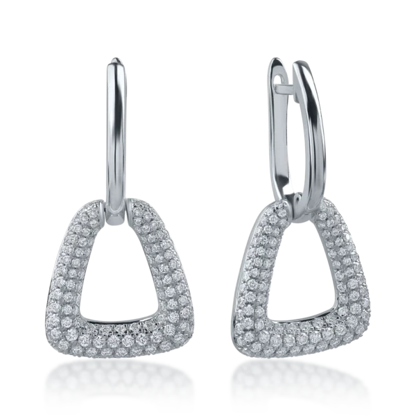 Cercei din aur alb cu diamante de 1.02ct