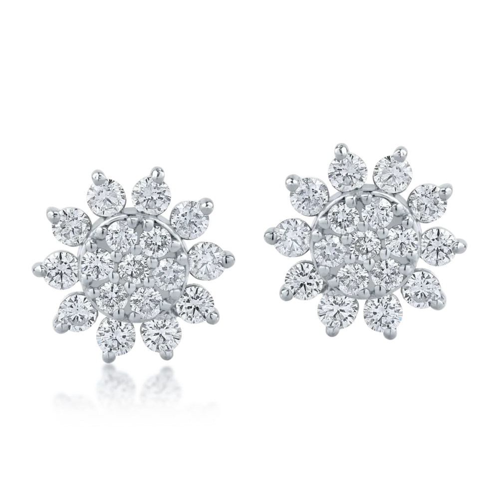 Cercei din aur alb cu diamante de 1.02ct - imagine 2