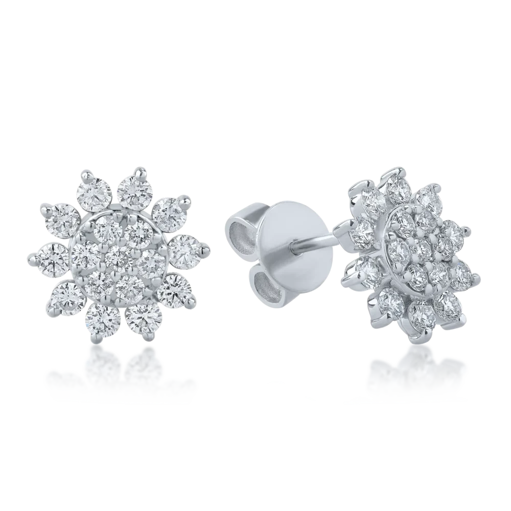 Cercei din aur alb cu diamante de 1.02ct